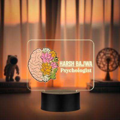 Personalized Doctor LED Night Lamp with Warm White Light Thankyou Gift for Doctor Appreciation Gift for Doctor Clinic & Hospital Decor Light (Psychologist Doctor Lamp)